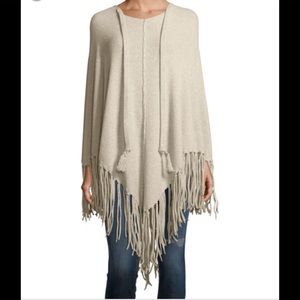 ALICE & OLIVIA Beige Poncho w/ Fringe